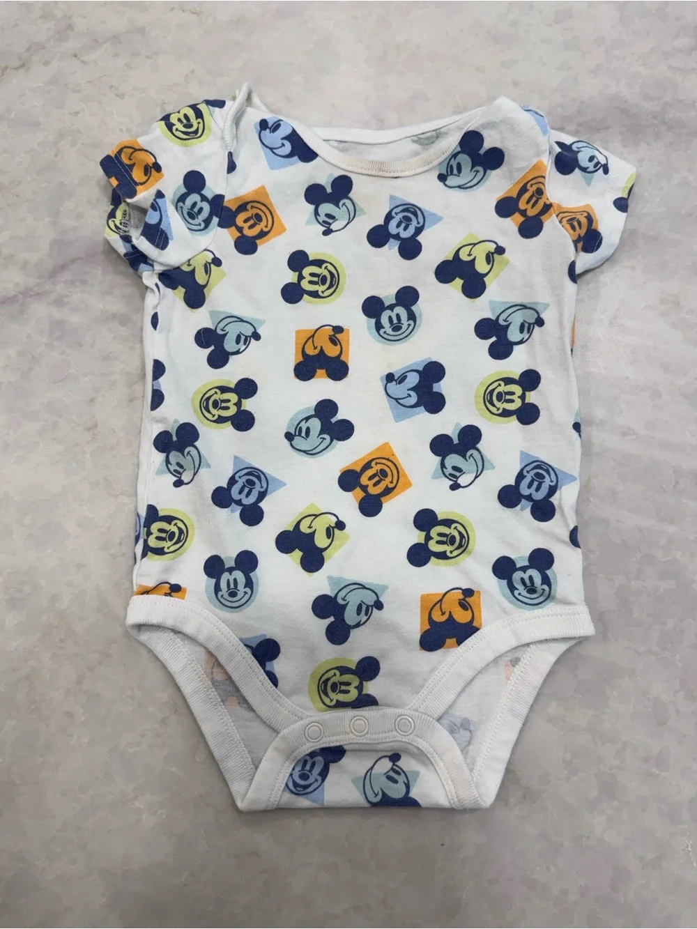 Disney White Mickey Mouse Short-Sleeve One-Piece